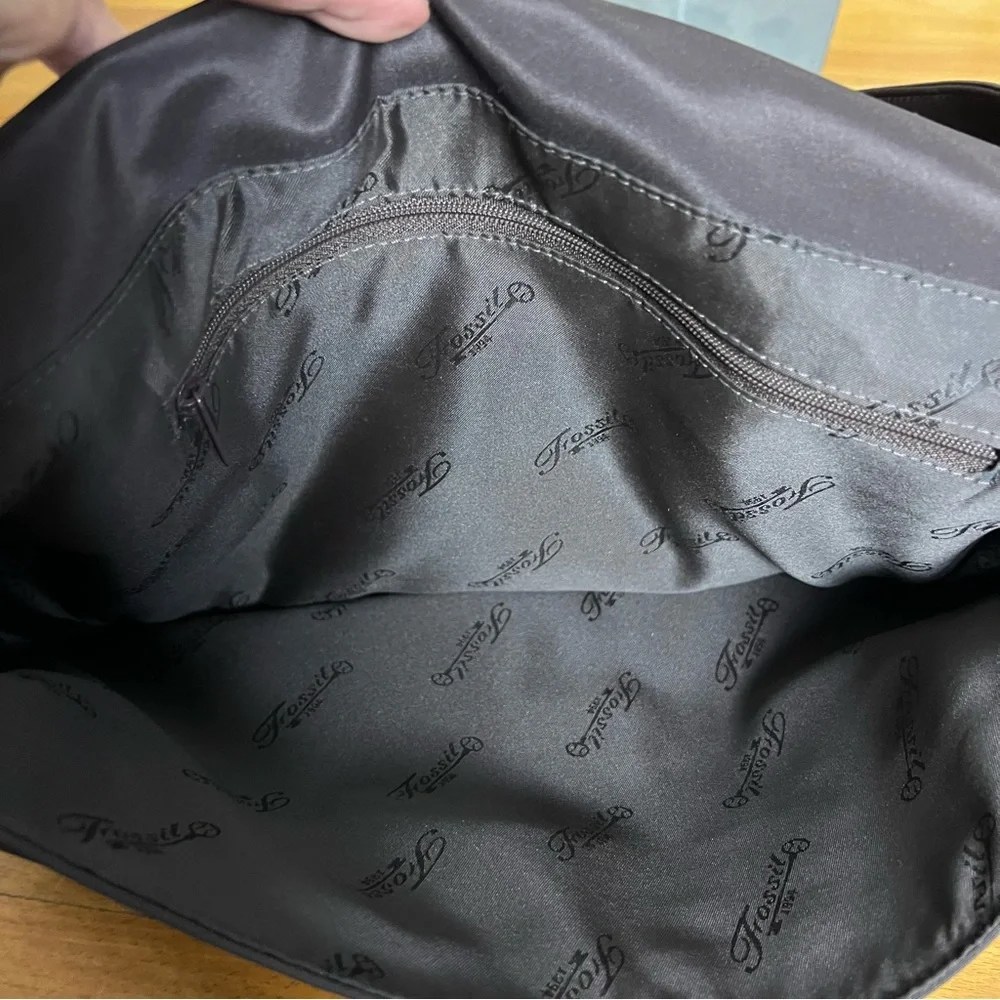 Fossil Vintage Brown Leather Messenger Bag